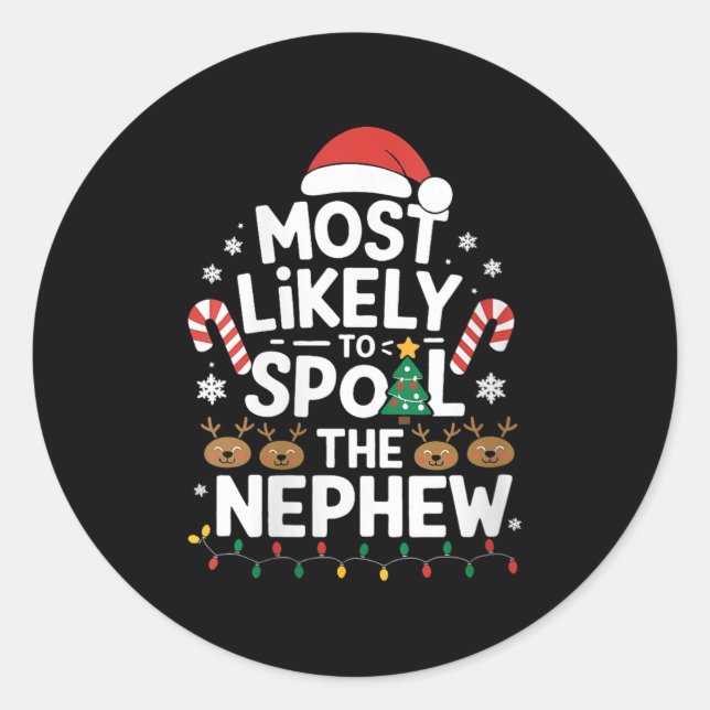 Womens Christmas Party Most Likely To Sil The Gran Classic Round Sticker (Front)