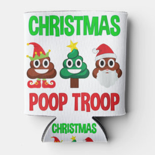 Womens christmas poop troop poop emoji can cooler