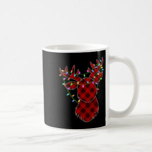 Womens Christmas Red Buffalo Plaid Reindeer Xmas L Coffee Mug