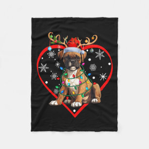 Womens Christmas Reindeer Santa Love Boxer Lovers Fleece Blanket