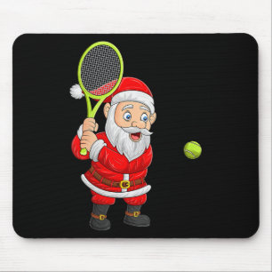 Womens Christmas Santa Playing Tennis Xmas Funny S Mouse Mat