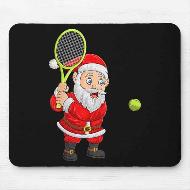 Womens Christmas Santa Playing Tennis Xmas Funny S Mouse Mat (Front)