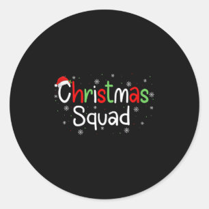 Womens Christmas Squad Matching Family Group Santa Classic Round Sticker