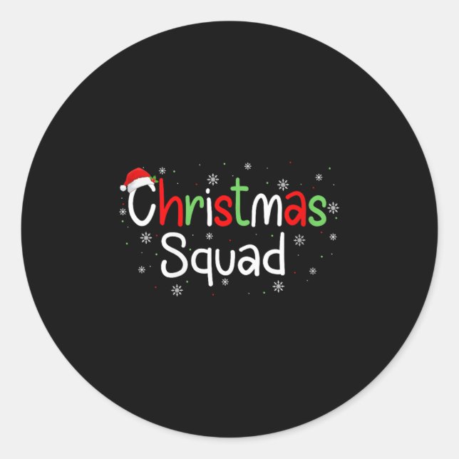 Womens Christmas Squad Matching Family Group Santa Classic Round Sticker (Front)