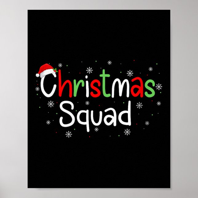 Womens Christmas Squad Matching Family Group Santa Poster (Front)