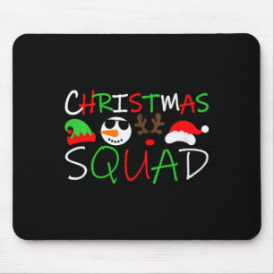 Womens Christmas Squad Reindeer Elf Santa Snowman Mouse Mat