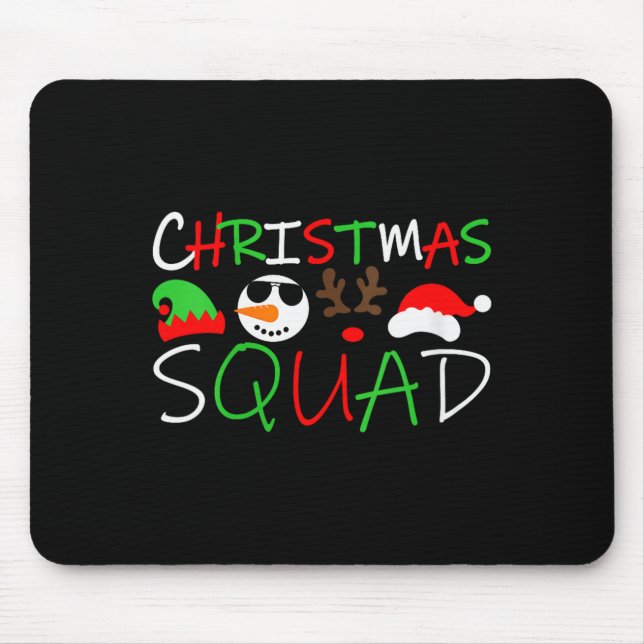 Womens Christmas Squad Reindeer Elf Santa Snowman  Mouse Mat (Front)