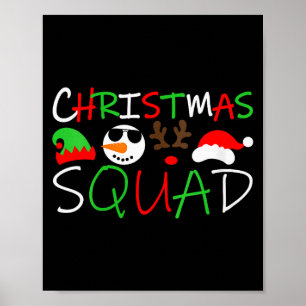Womens Christmas Squad Reindeer Elf Santa Snowman Poster