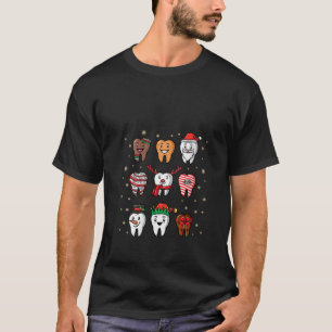 Womens Christmas Teeth Dentist Dental Squad Assist T-Shirt