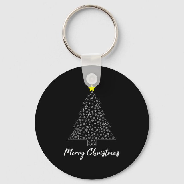 Womens Christmas Tree Matching Family Santa Claus  Key Ring (Front)