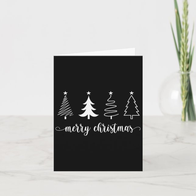 Womens Christmas Tree Merry Christmas Trees Cute W Card (Front)