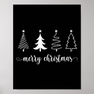 Womens Christmas Tree Merry Christmas Trees Cute W Poster
