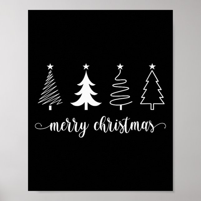Womens Christmas Tree Merry Christmas Trees Cute W Poster (Front)