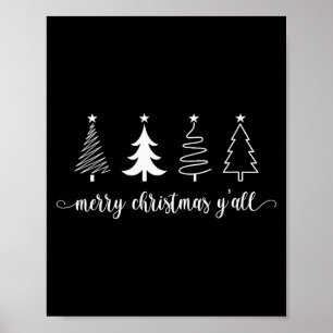 Womens Christmas Tree Merry Christmas Y'all Cute W Poster