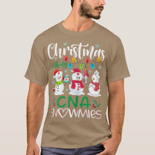 Womens Christmas With My CNA Snowmies Nurse Stetho T-Shirt