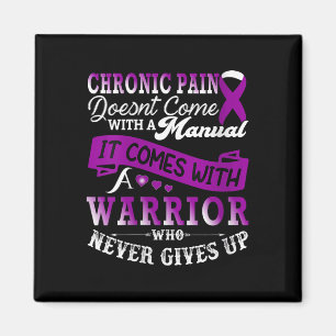 Womens Chronic Pain Awareness Warrior Purple Ribbo Magnet
