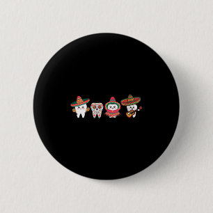 Womens Cinco De Mayo Cute Tooth Sugar Skull Mexica 6 Cm Round Badge