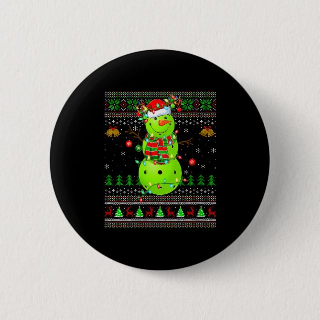 Womens Ckleball Snowman Ugly Christmas Sweater Srt 6 Cm Round Badge (Front)