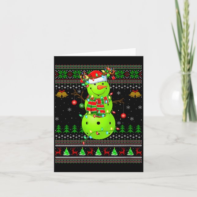 Womens Ckleball Snowman Ugly Christmas Sweater Srt Card (Front)