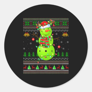 Womens Ckleball Snowman Ugly Christmas Sweater Srt Classic Round Sticker
