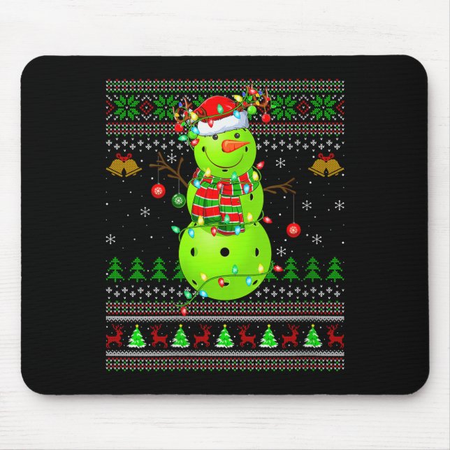 Womens Ckleball Snowman Ugly Christmas Sweater Srt Mouse Mat (Front)