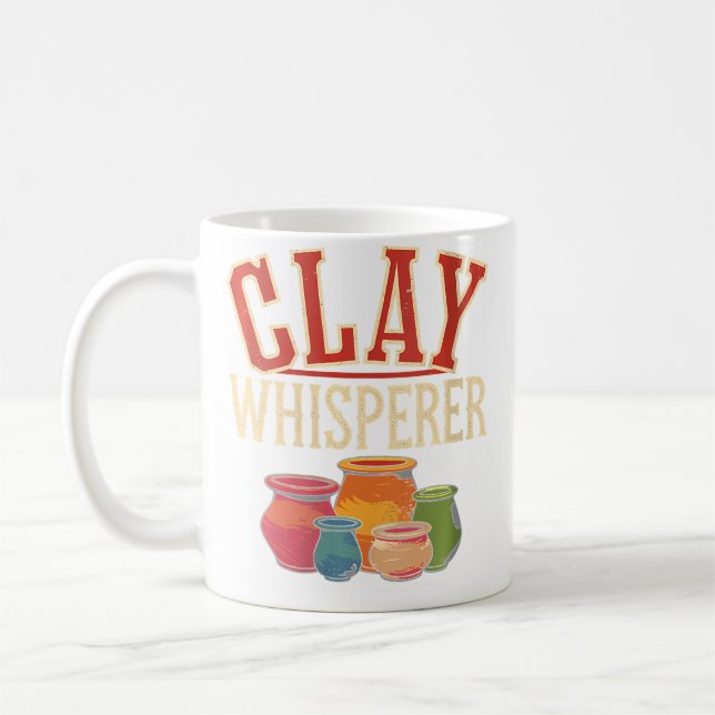 Womens Clay Whisperer Funny Pottery Coffee Mug (Left)