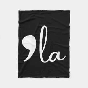 Womens Clic Funny White Comma La  Fleece Blanket