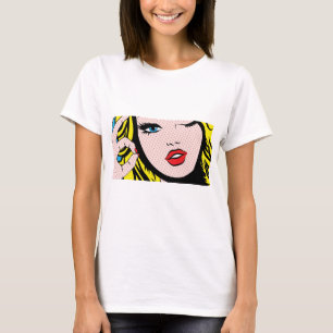 Women's Clothing - Comic Girl O-K Pop Art T-Shirt