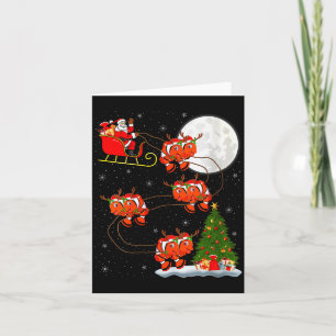 Womens Clown Fish Santa Sleigh Flying Funny Magica Card