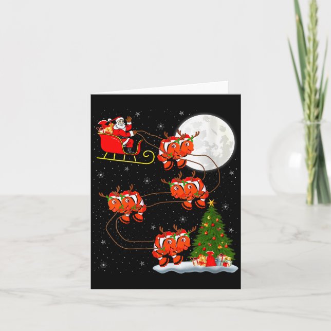 Womens Clown Fish Santa Sleigh Flying Funny Magica Card (Front)