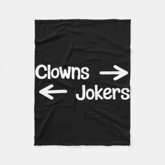 Women's clowns to the right jokers to the left fleece blanket