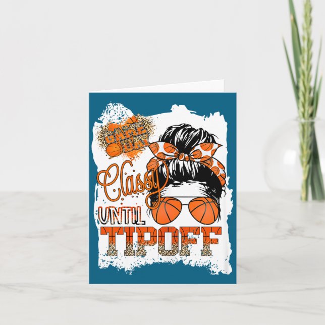 Womens Cly Until Tip-off Funny Quote Basketball Me Card (Front)