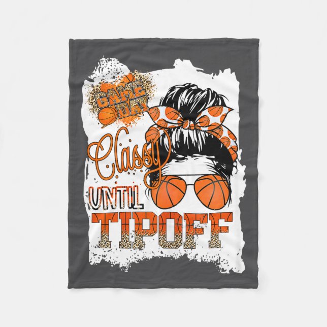 Womens Cly Until Tip-off Funny Quote Basketball Me Fleece Blanket (Front)