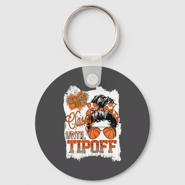 Womens Cly Until Tip-off Funny Quote Basketball Me Key Ring (Front)