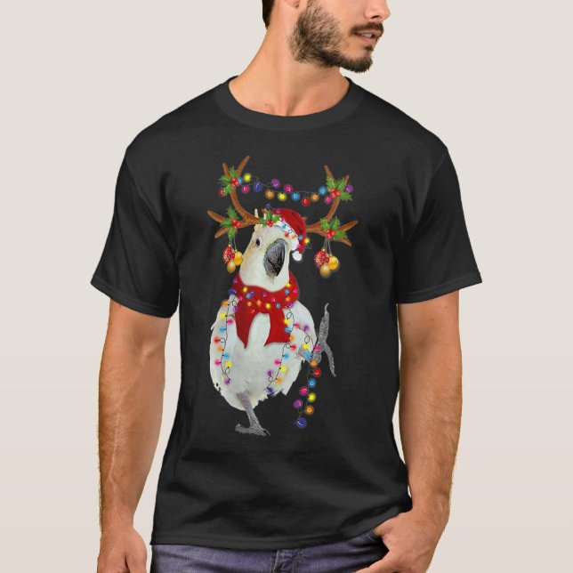 Womens Cockatoo Gorgeous Reindeer Christmas Tree L T-Shirt (Front)