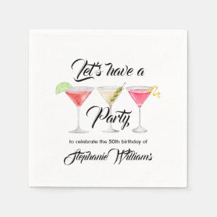 Women's cocktail summer 50th birthday party napkin
