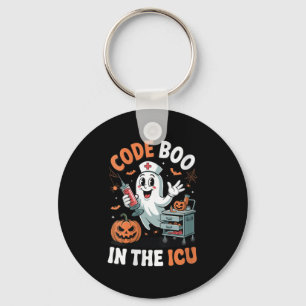 Womens Code Boo In The Icu Funny Medical Halloween Key Ring