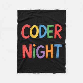 Womens Coder By Night Programmer Surrounded By Cod Fleece Blanket