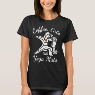 Womens Coffee Cats And Yoga Mats - Funny Nameowste T-Shirt