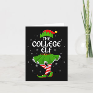 Womens College Elf Christmas Family Girls Women El Card