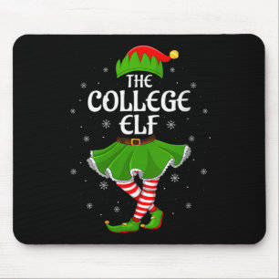 Womens College Elf Christmas Family Girls Women El Mouse Mat