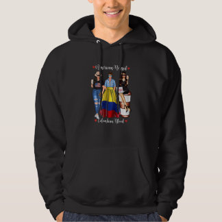 Womens Colombian Dna Blood Heritage Flag Born In C Hoodie