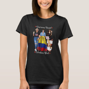Womens Colombian Dna Blood Heritage Flag Born In C T-Shirt