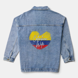 Womens Colombian Wife, Colombia Heritage Roots Fla Denim Jacket