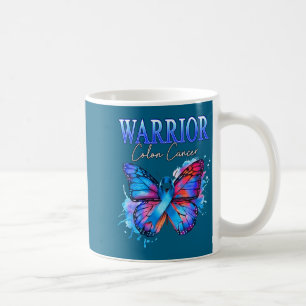 Womens colon cancer awareness warrior survivor blu coffee mug