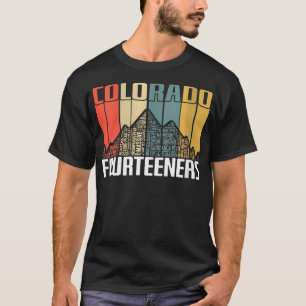 Womens Colorado 14Ers Hiking Fourteeners Retro Vin T-Shirt