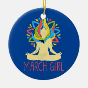 Womens Colour Mandala Meditation Birth Born Month Ceramic Tree Decoration