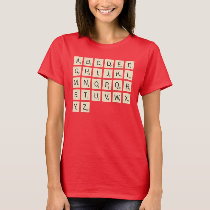 Women's Coloured Personalised Scrabble T-Shirt | Zazzle.co.uk