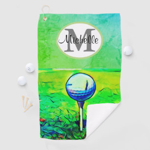 Women's Colourful Monogram Name Tee Off Towel