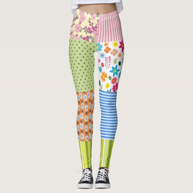 Women's Colourful Pattern Leggings – Vibrant (Front)